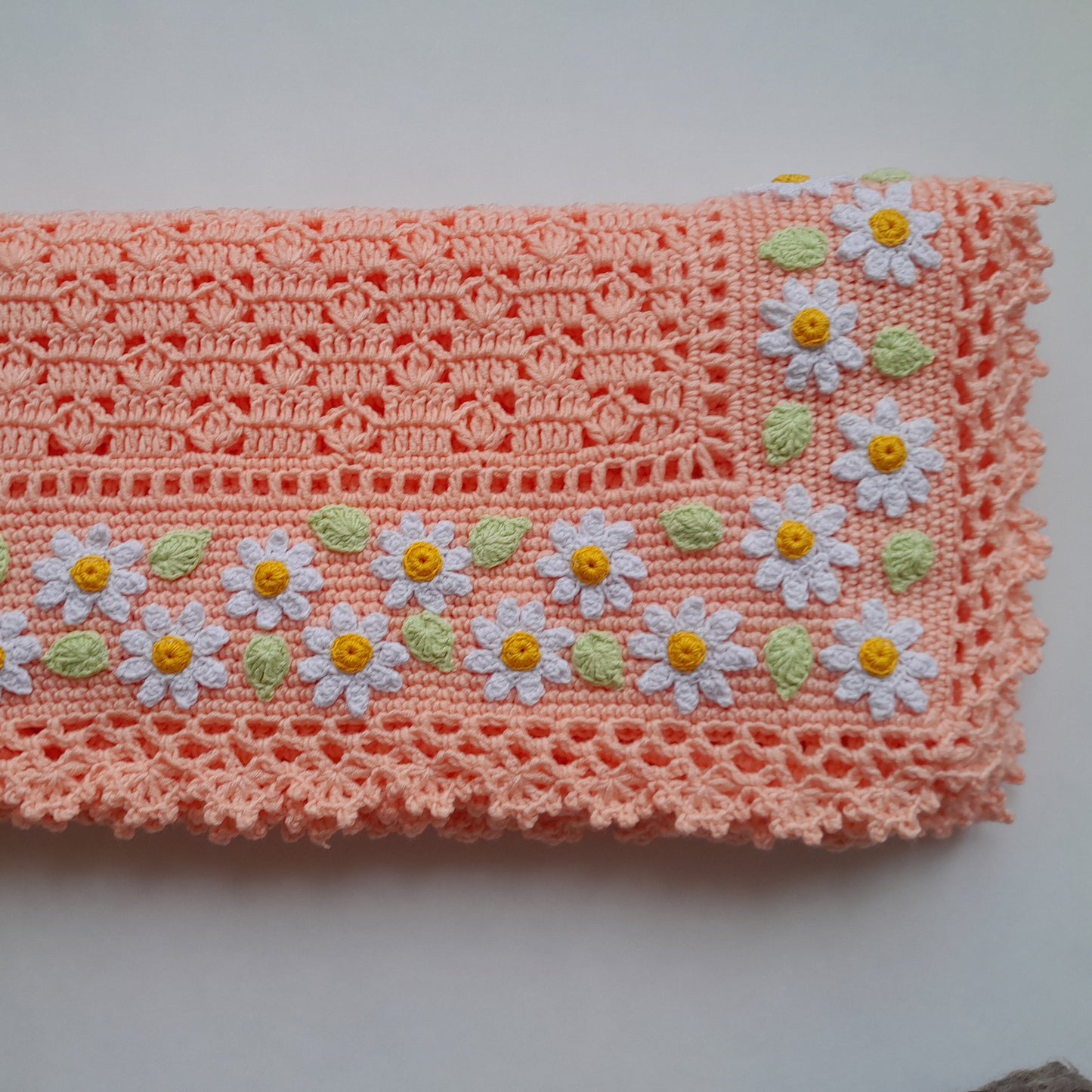 Crochet Baby Blanket Daisy Flowers