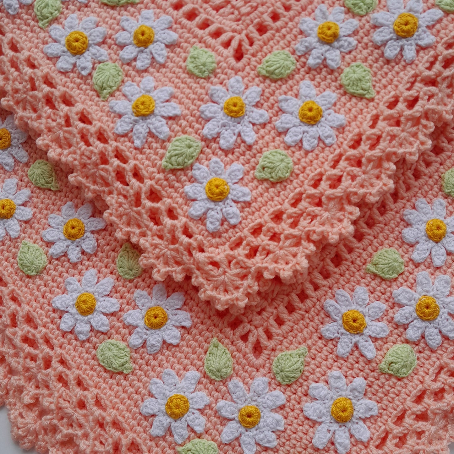 Crochet Baby Blanket Daisy Flowers