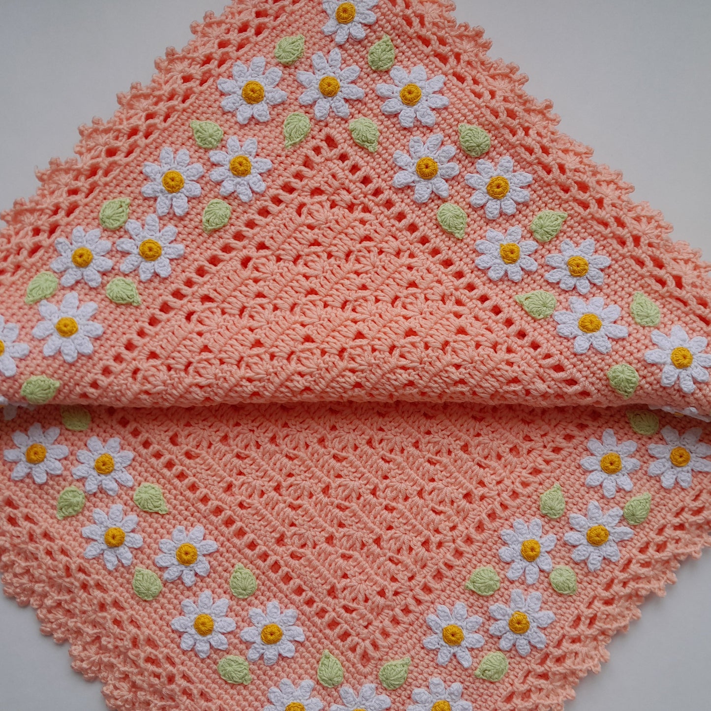 Crochet Baby Blanket Daisy Flowers