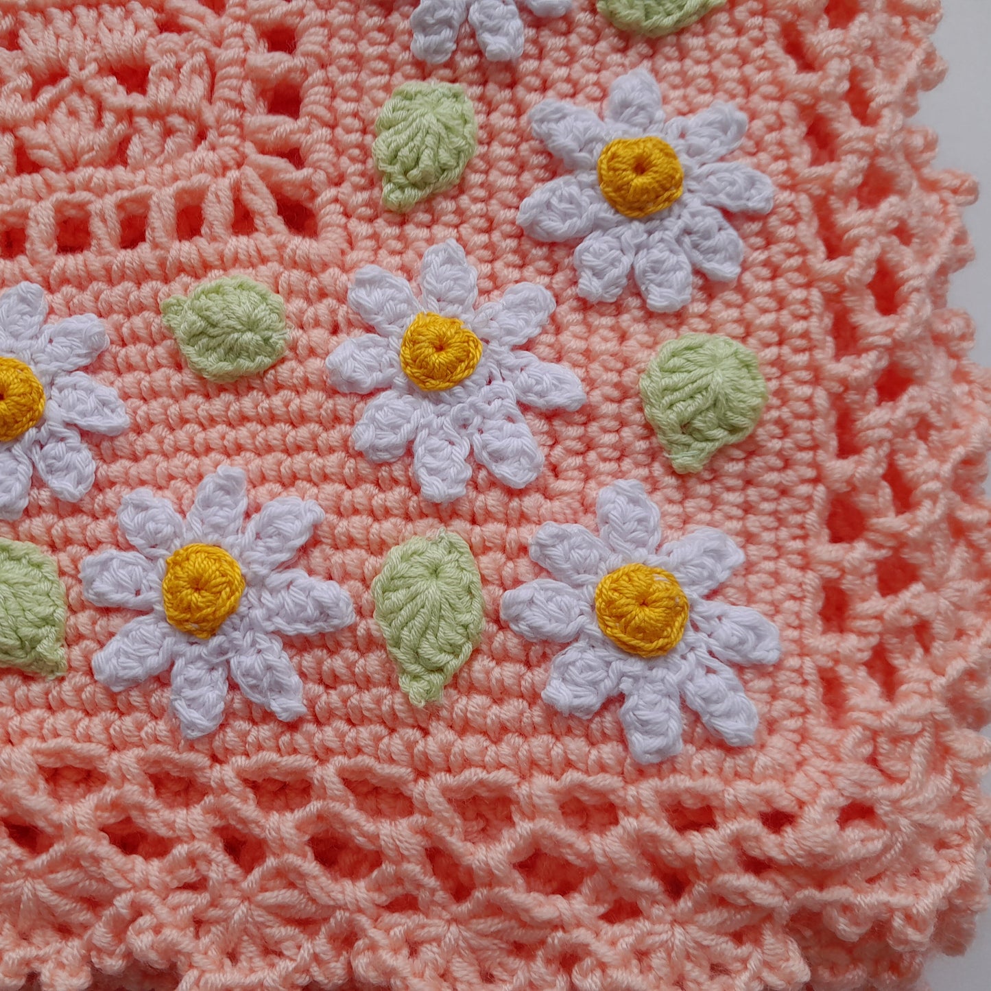 Crochet Baby Blanket Daisy Flowers