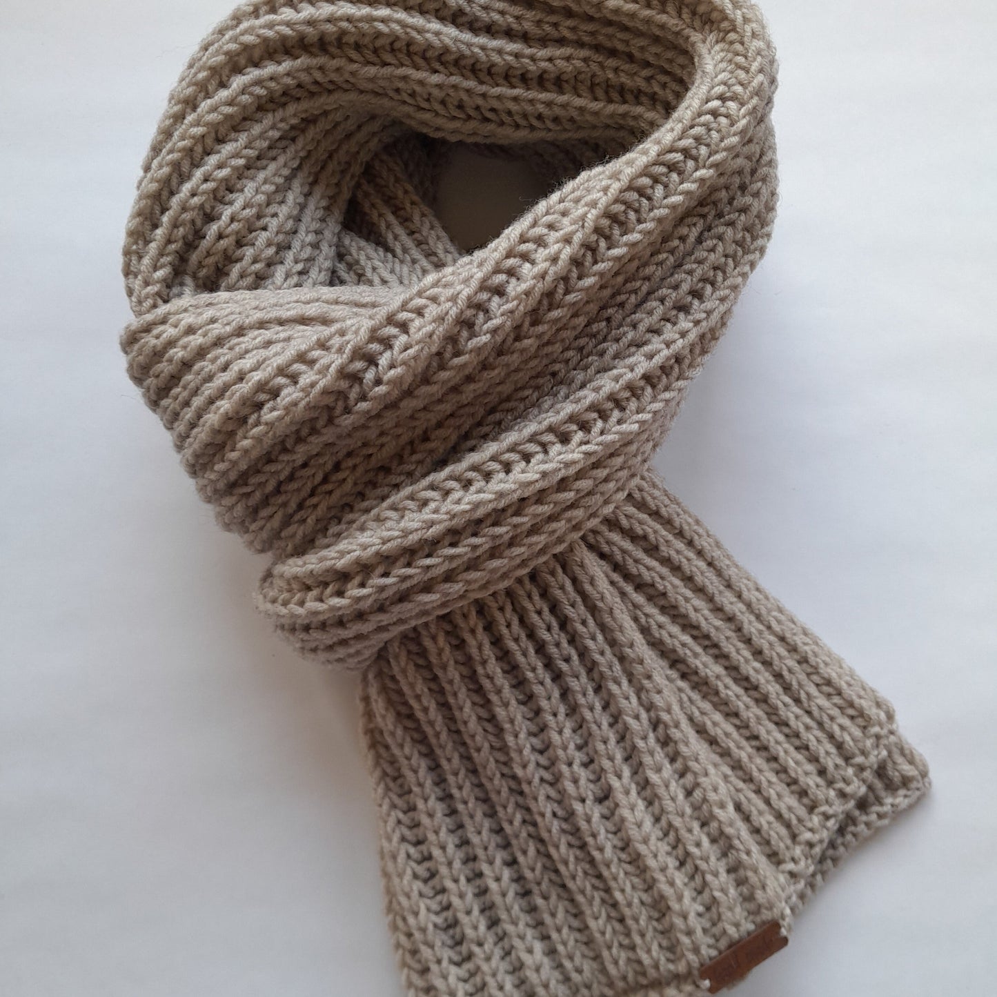 Classic Men`s Scarf Beige Color