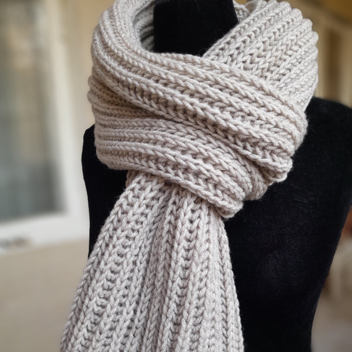 Classic Men`s Scarf Beige Color