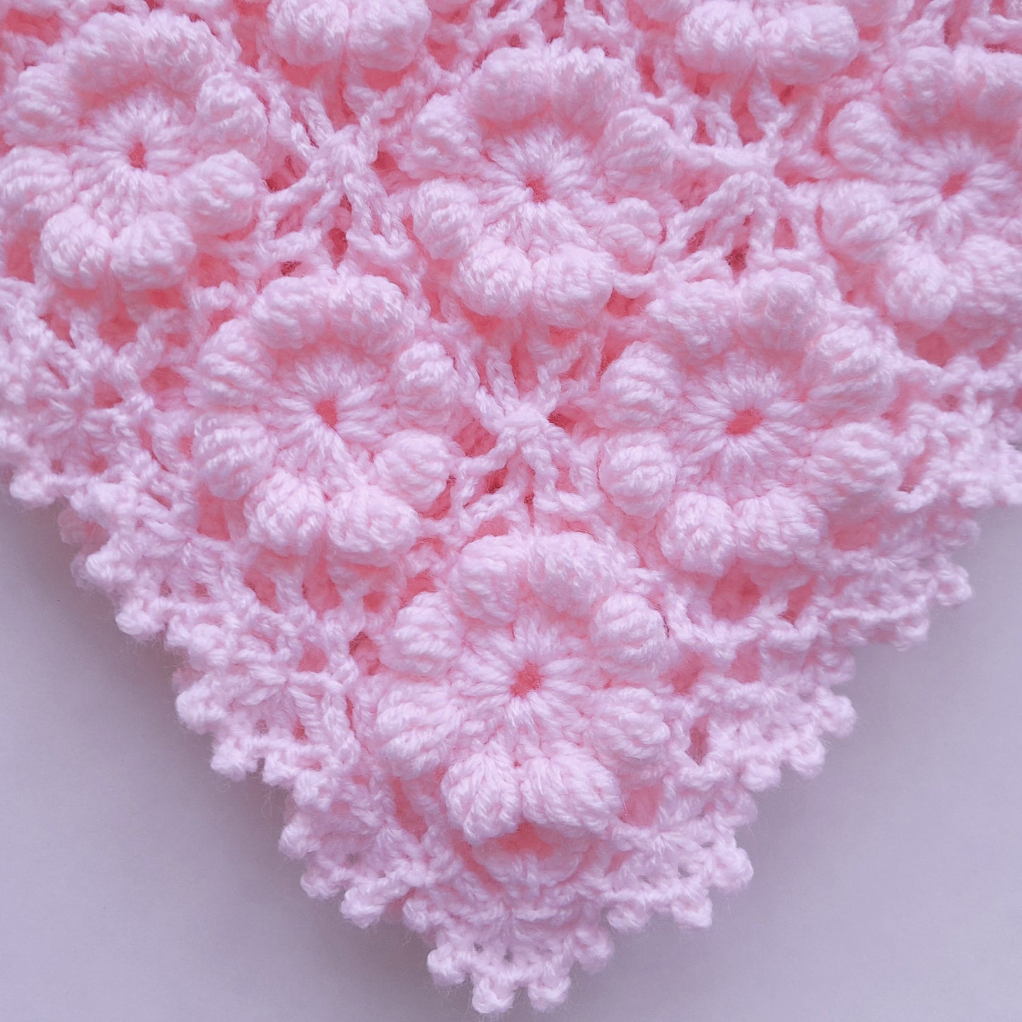 Crochet Baby Blanket Pink Blossom Flowers