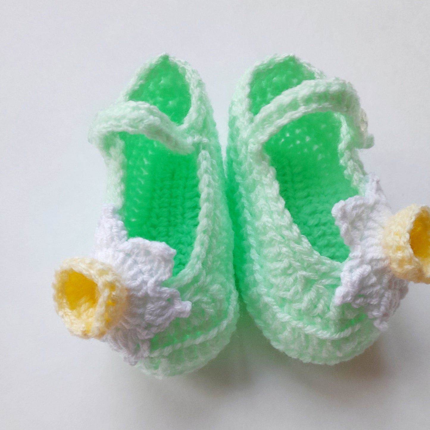 Knitted Baby Girl Jacket Spring Flowers Crochet Applique and Baby Booties
