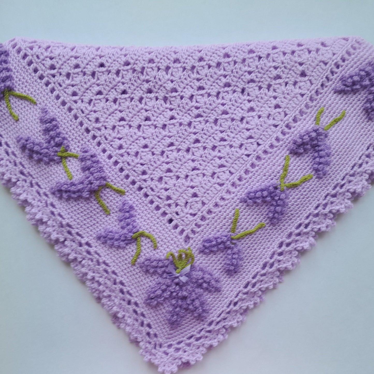 Crochet Baby Blanket Lavender Flowers