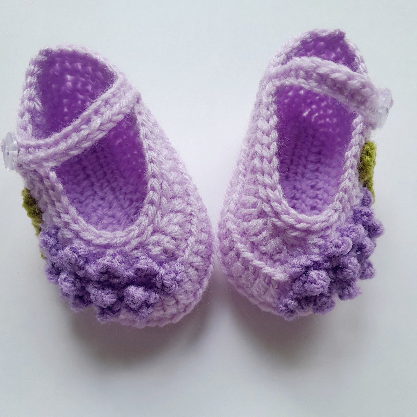 Crochet Baby Blanket, Bonnet, Booties Lavender Flowers