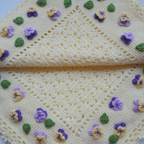 Hand-made Baby Set with Pancy Flowers