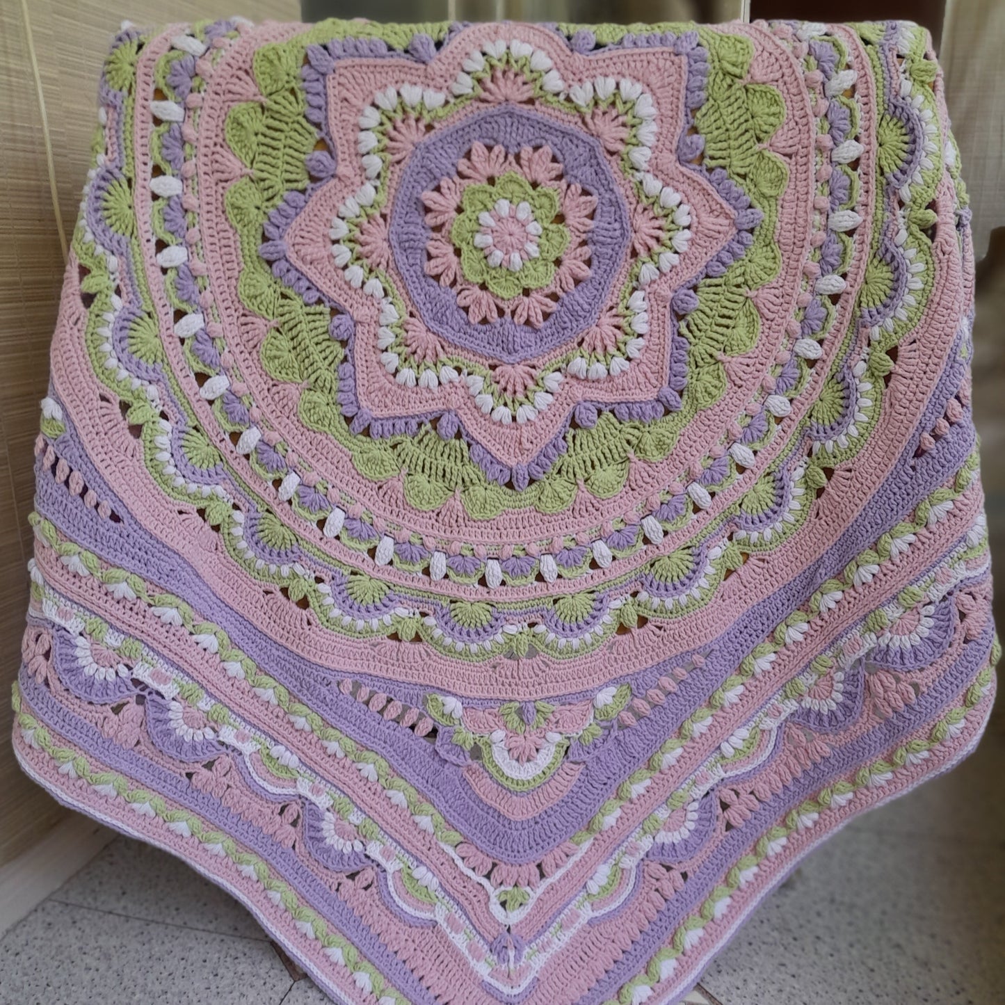 Crochet Mandala Baby Blanket in Pastel