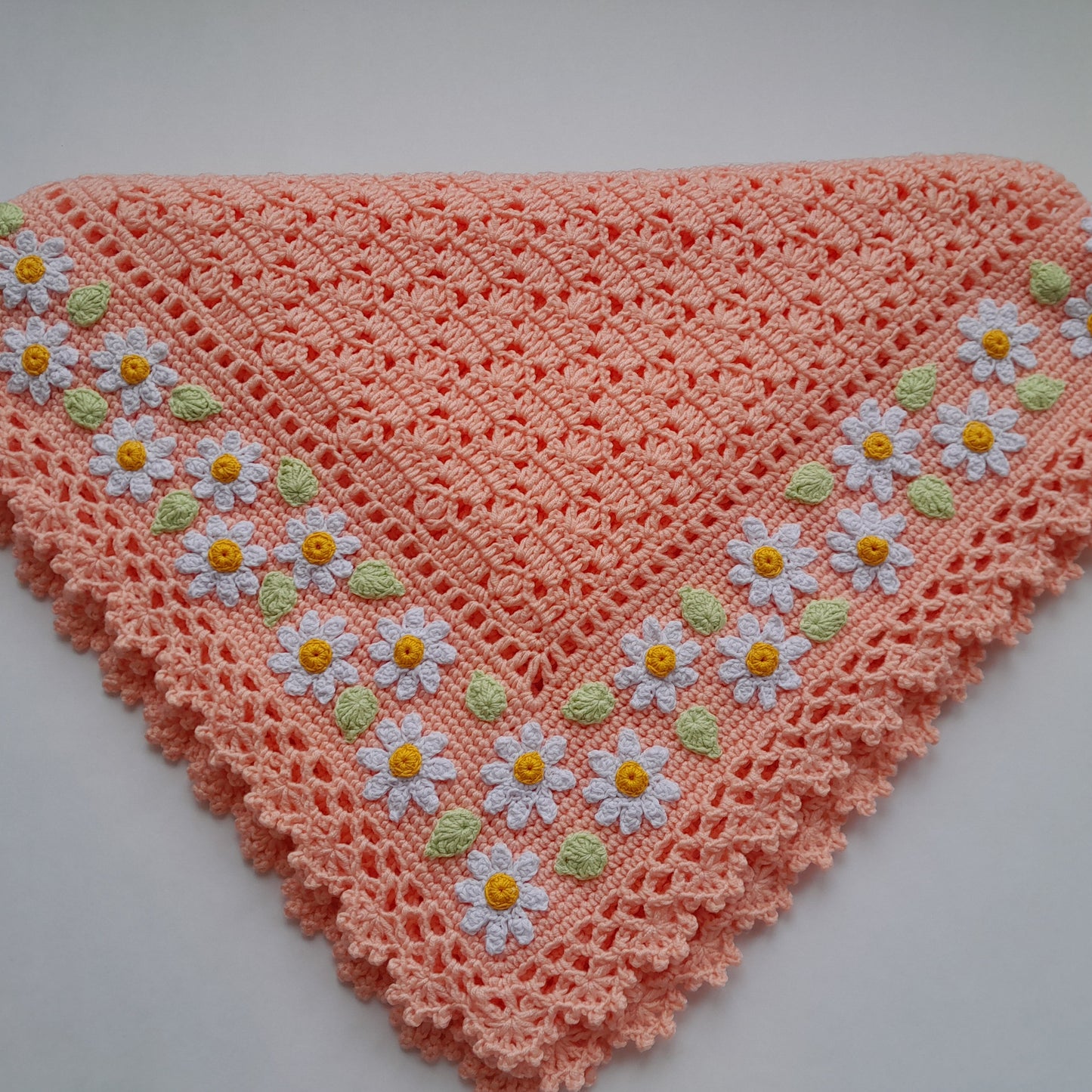 Crochet Baby Blanket Daisy Flowers