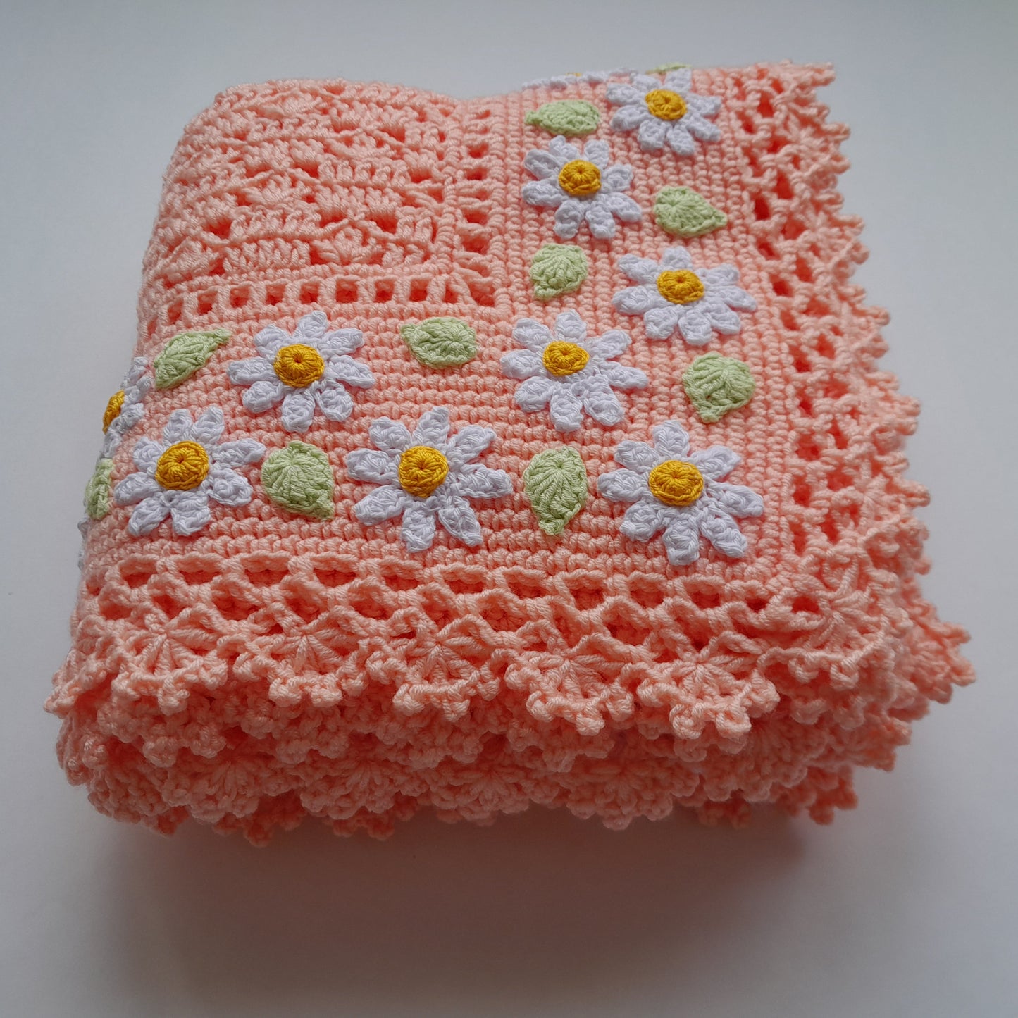 Crochet Baby Blanket Daisy Flowers