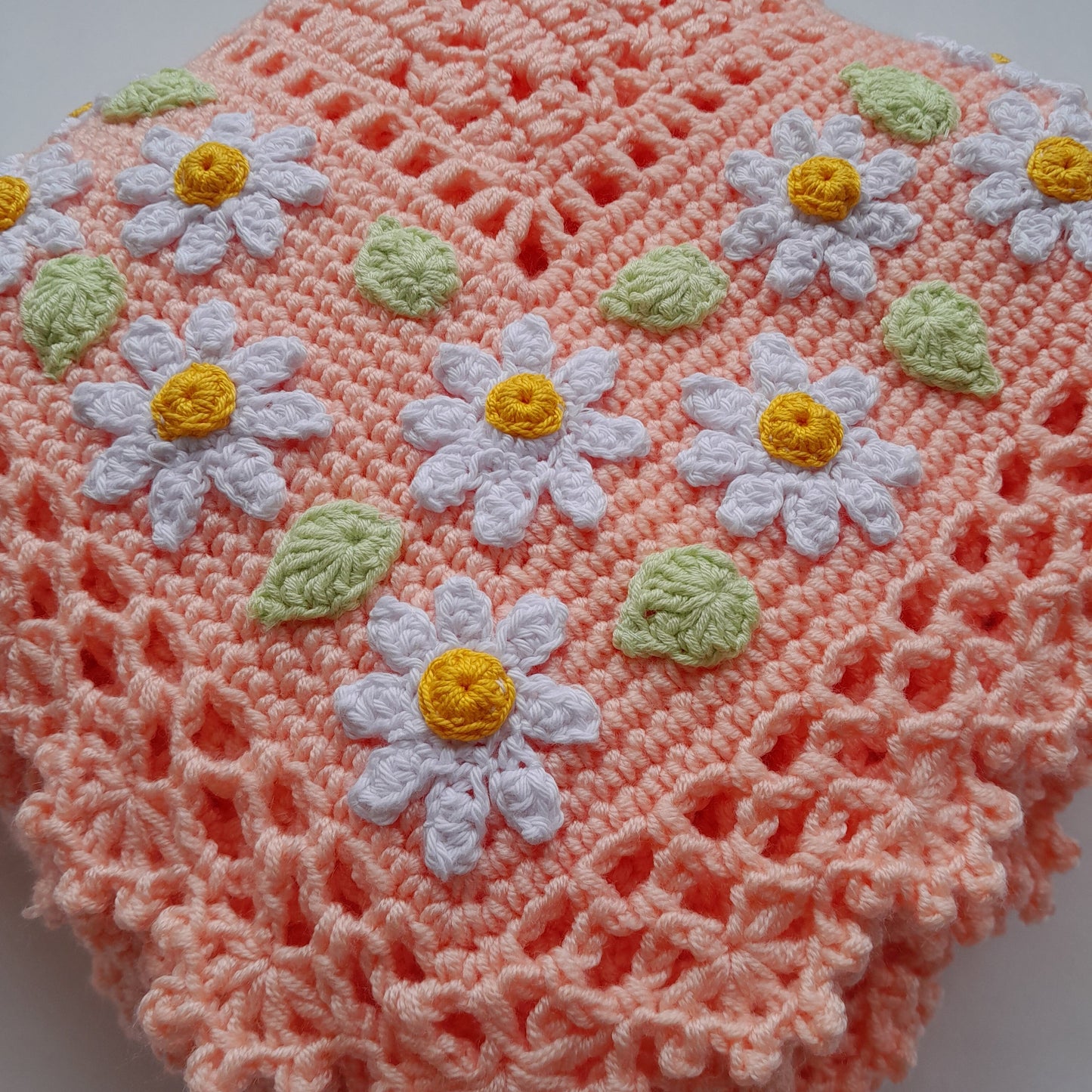 Crochet Baby Blanket Daisy Flowers