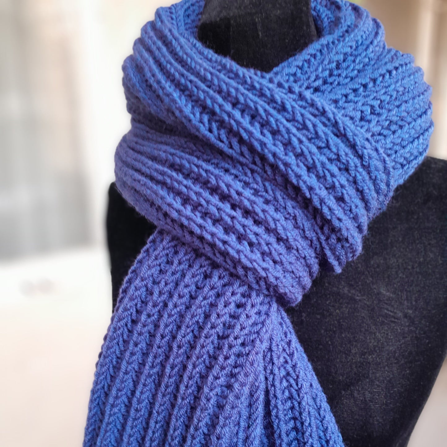 Classic Men`s Scarf Dark-Blue Color