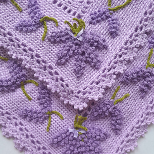 Crochet Baby Blanket Lavender Flowers