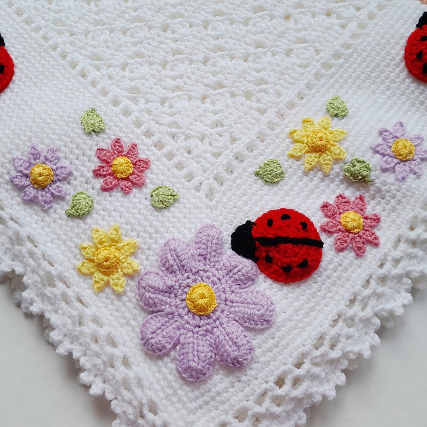 Crochet Baby Blanket Summer Colors Ladybug