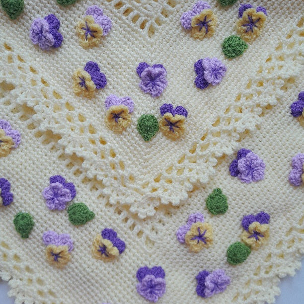 Hand-made Baby Set with Pancy Flowers