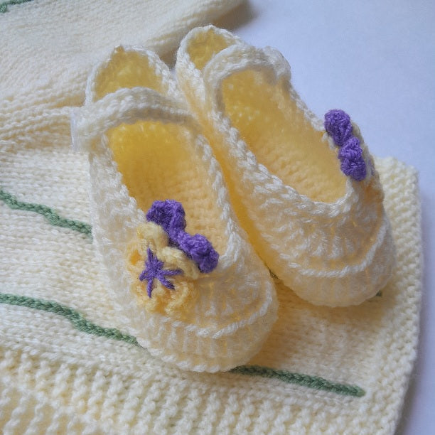 Hand-made Baby Set with Pancy Flowers