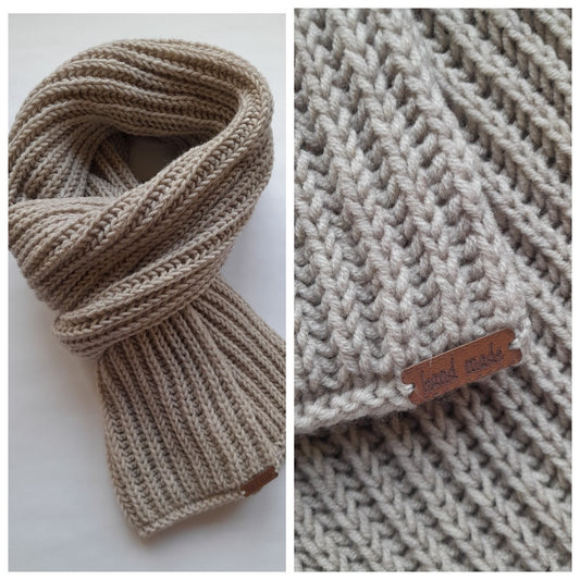 Classic Men`s Scarf Beige Color