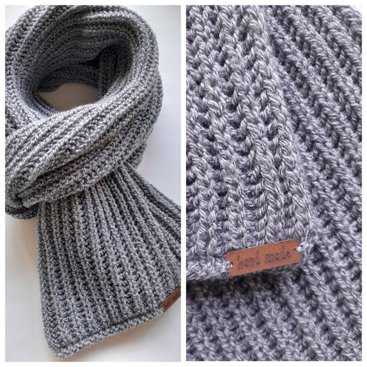 Classic Men`s Scarf Grey-Melange Color