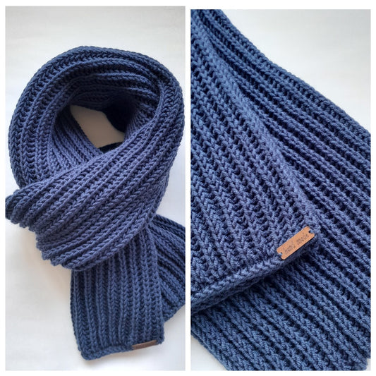 Classic Men`s Scarf Dark-Blue Color