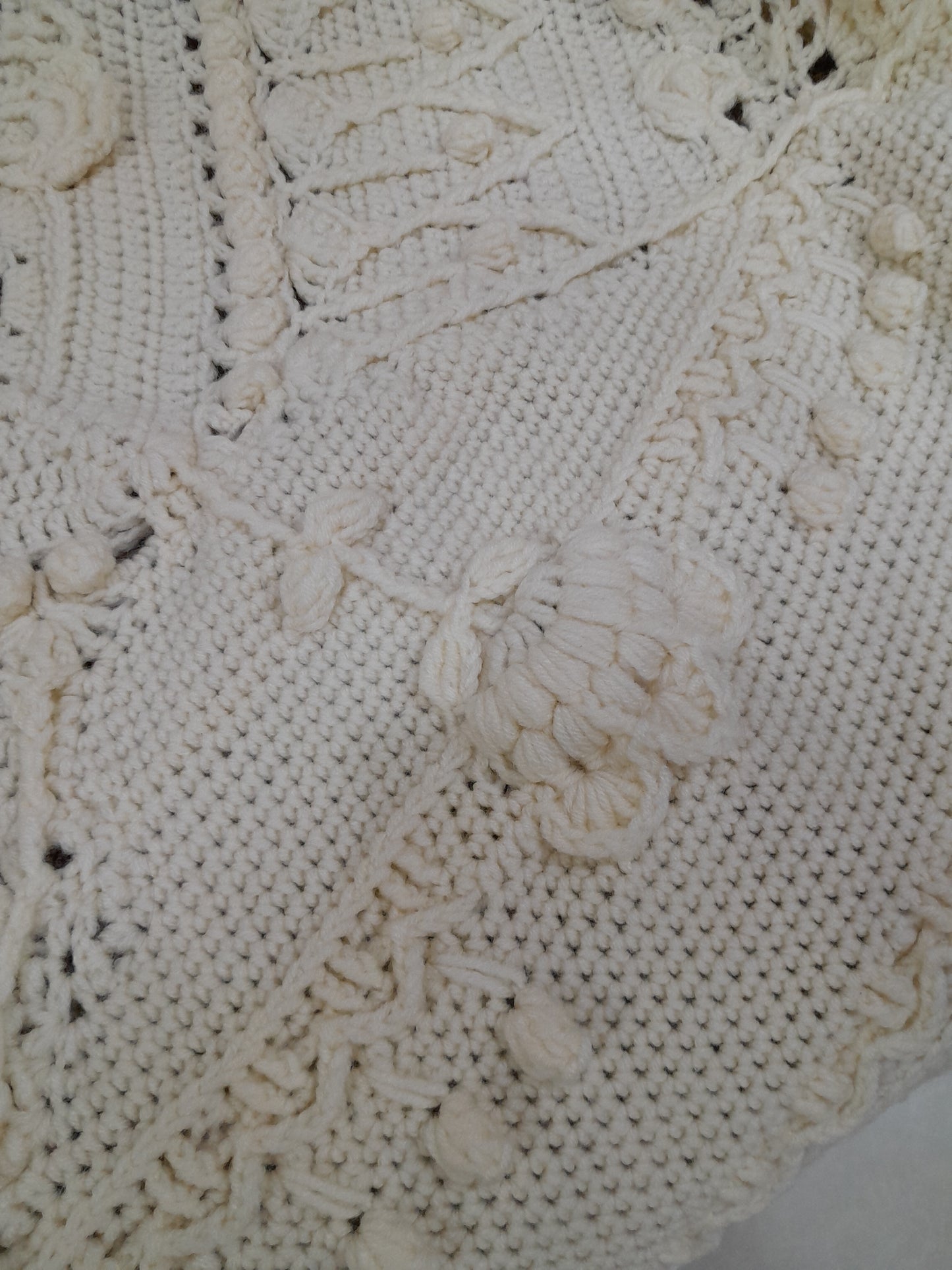 Crochet Cream Large Blanket